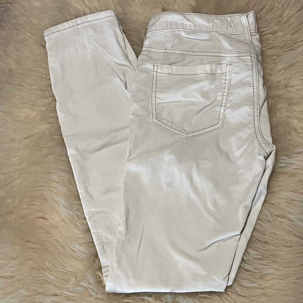 Free People Corduroy Cream Skinny Jeans